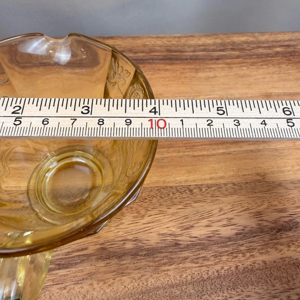 Federal Glass Madrid‎ Amber Yellow Depression Glass Creamer and Sugar Bowl Set
